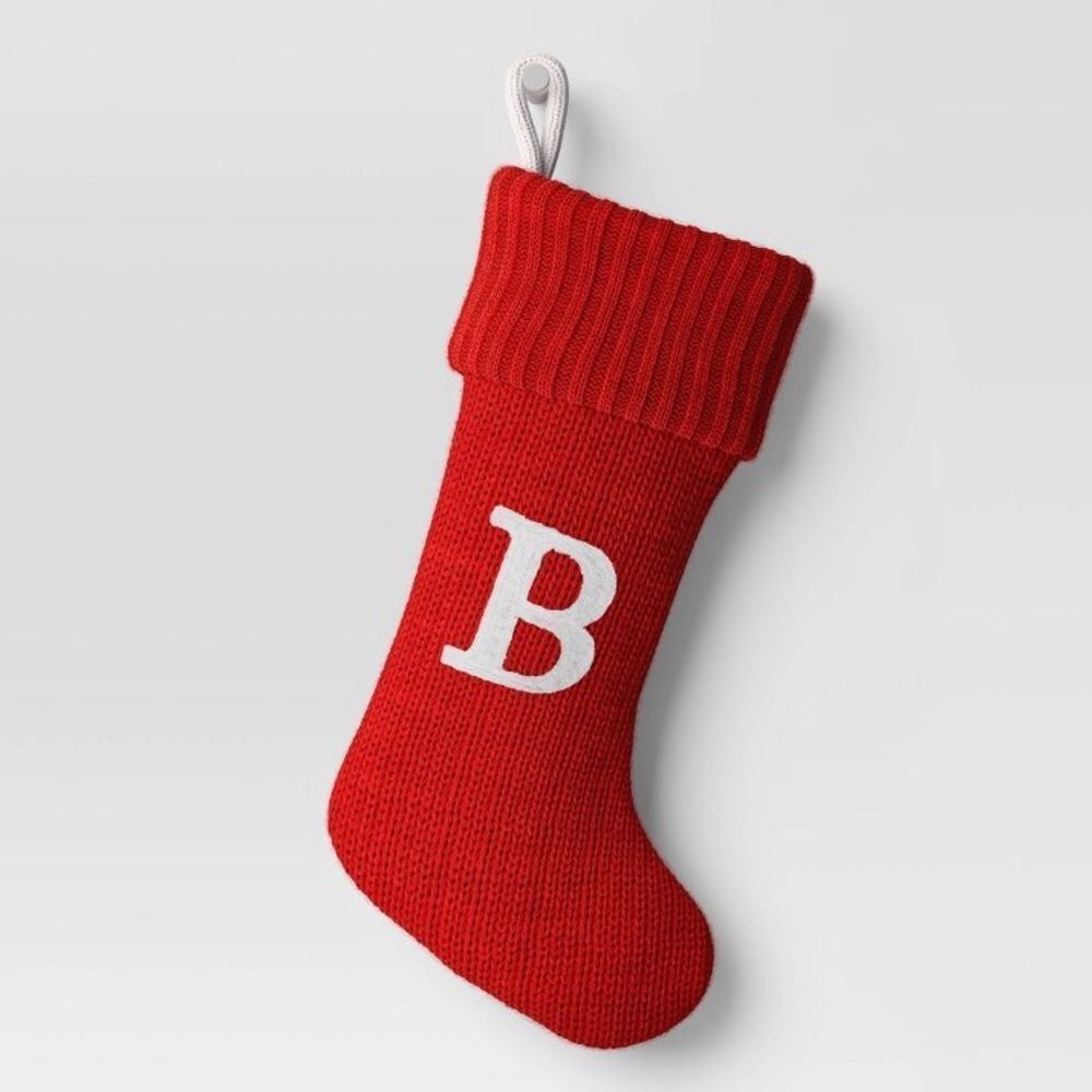 Wondershop Red Knit Monogram B Christmas Stocking